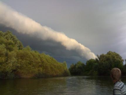 River Desna. Interesting Clouds