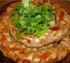 Homemade fried Ukrainian sausage